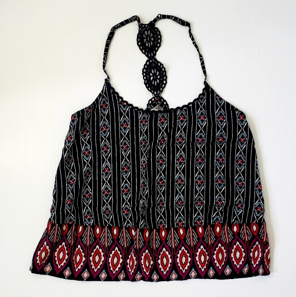 Hollister Tops - Hollister Strappy Crop Tank Tribal Print Tank Top